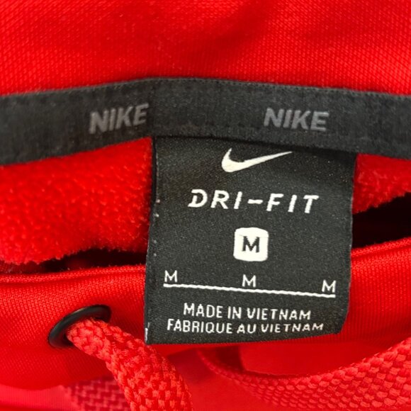 Nike Red Dri-Fit Hoodie Sweatshirt Just Do It Graphic Print Size M Athletic - Picture 3 of 8